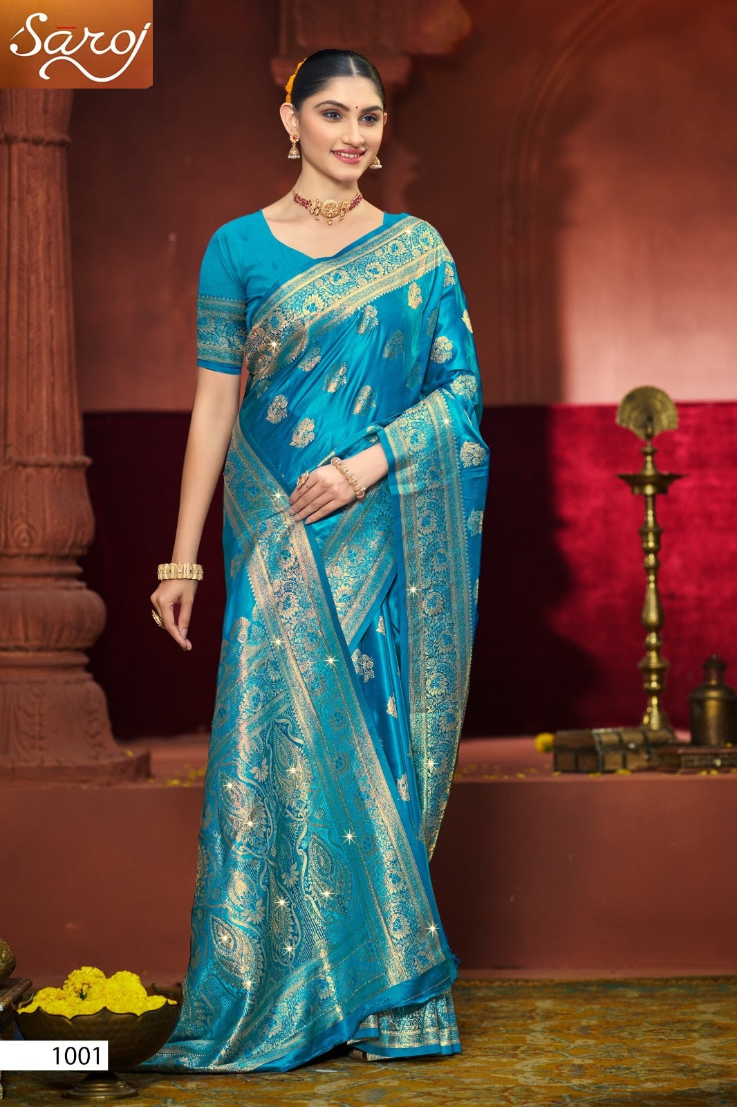 Malini Satin Saroski Vol 1 Saroj Sarees Manufacturer Ahmedabad