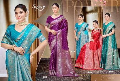 Malini Satin Saroski Vol 2 Saroj Sarees Supplier Ahmedabad