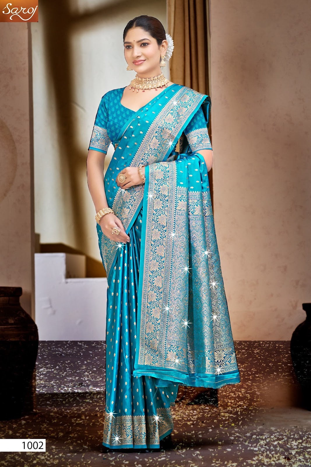 Malini Satin Saroski Vol 2 Saroj Sarees Supplier Ahmedabad