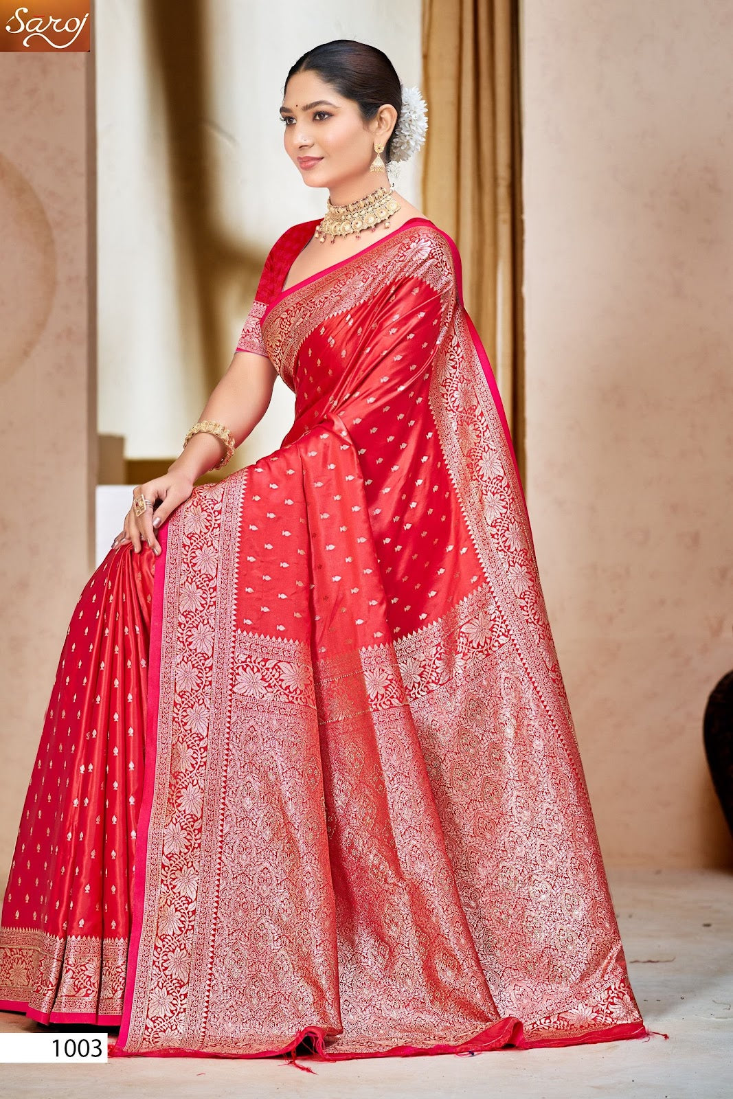 Malini Satin Saroski Vol 2 Saroj Sarees Supplier Ahmedabad