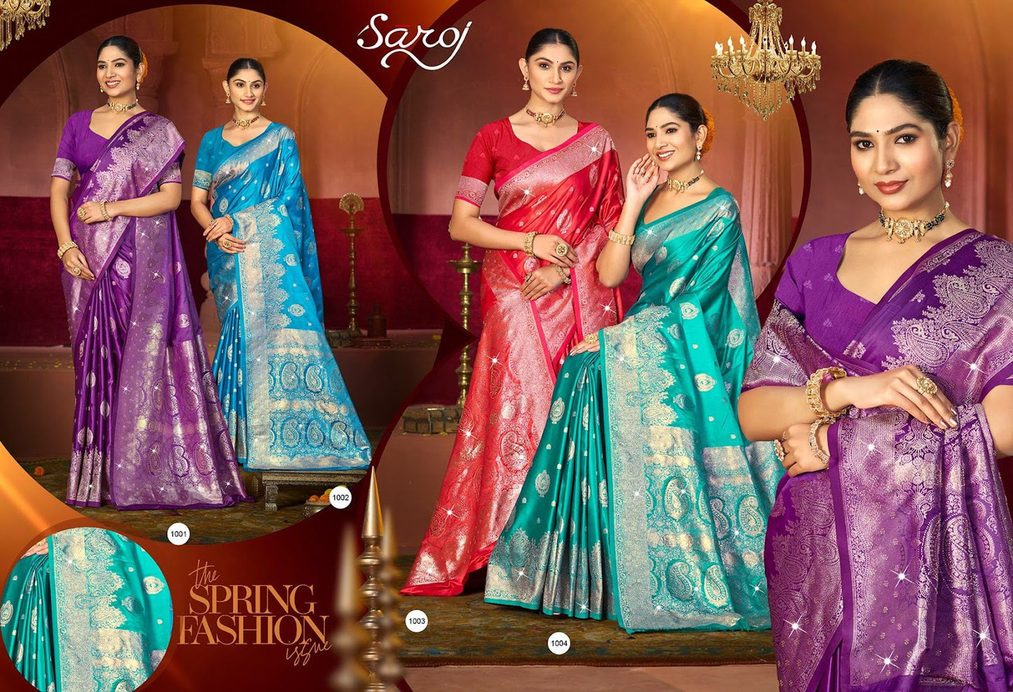 Malini Satin Saroski Vol 3 Saroj Sarees Exporter Ahmedabad