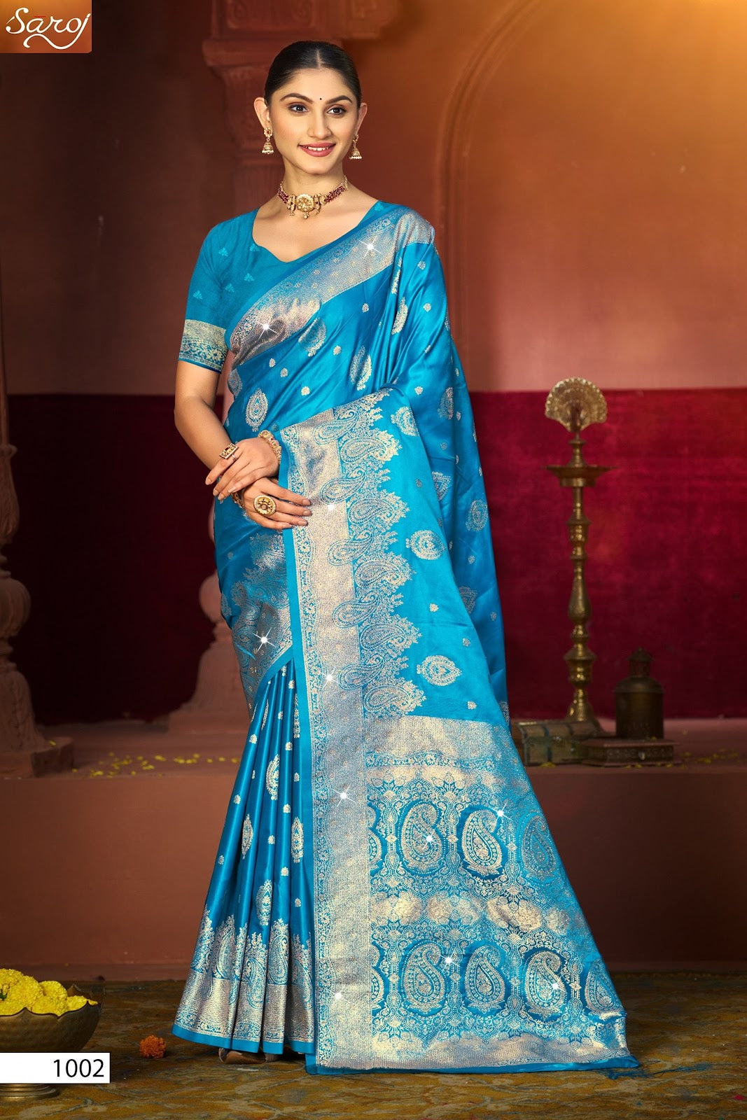 Malini Satin Saroski Vol 3 Saroj Sarees Exporter Ahmedabad