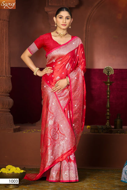 Malini Satin Saroski Vol 3 Saroj Sarees Exporter Ahmedabad
