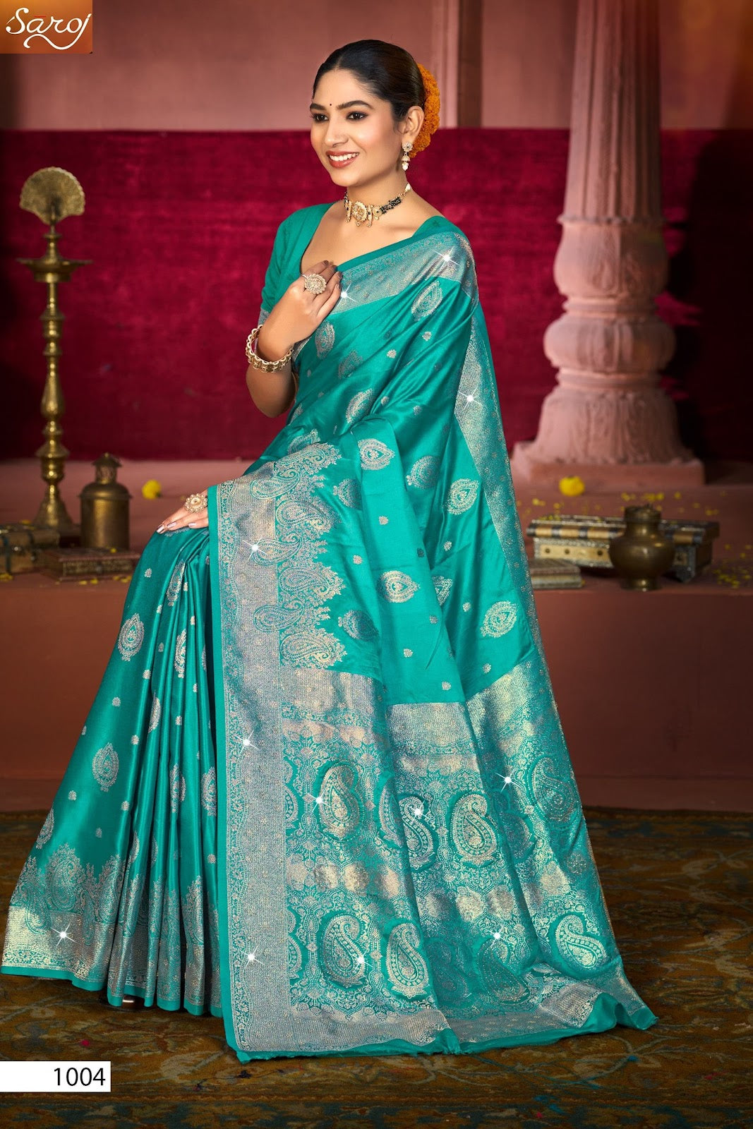 Malini Satin Saroski Vol 3 Saroj Sarees Exporter Ahmedabad