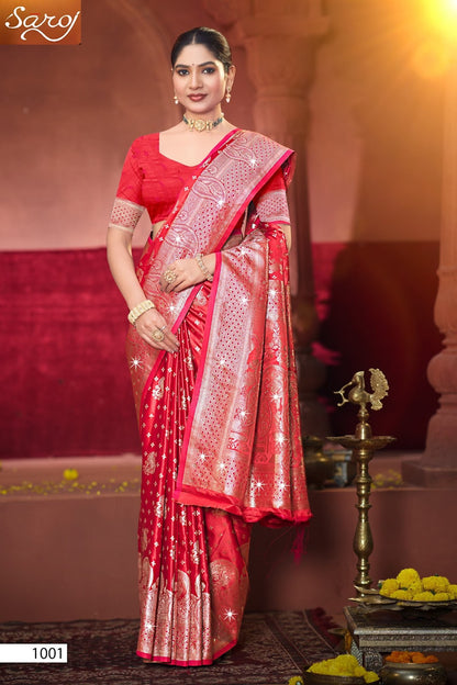 Malini Satin Saroski Vol 5 Saroj Sarees Wholesale Price