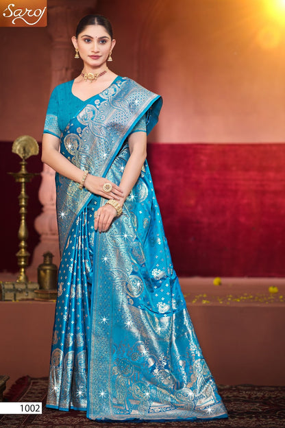 Malini Satin Saroski Vol 5 Saroj Sarees Wholesale Price