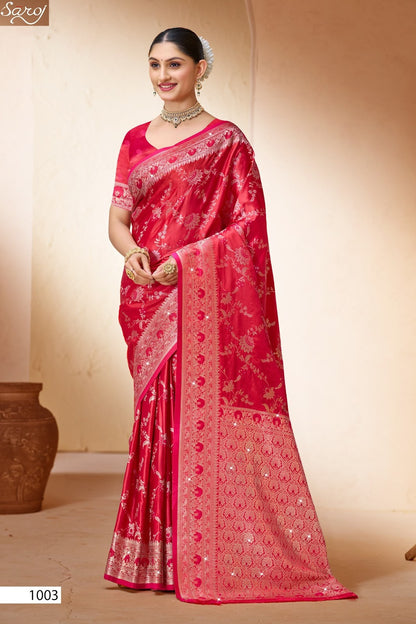 Malini Satin Saroski Vol 6 Saroj Sarees Manufacturer India