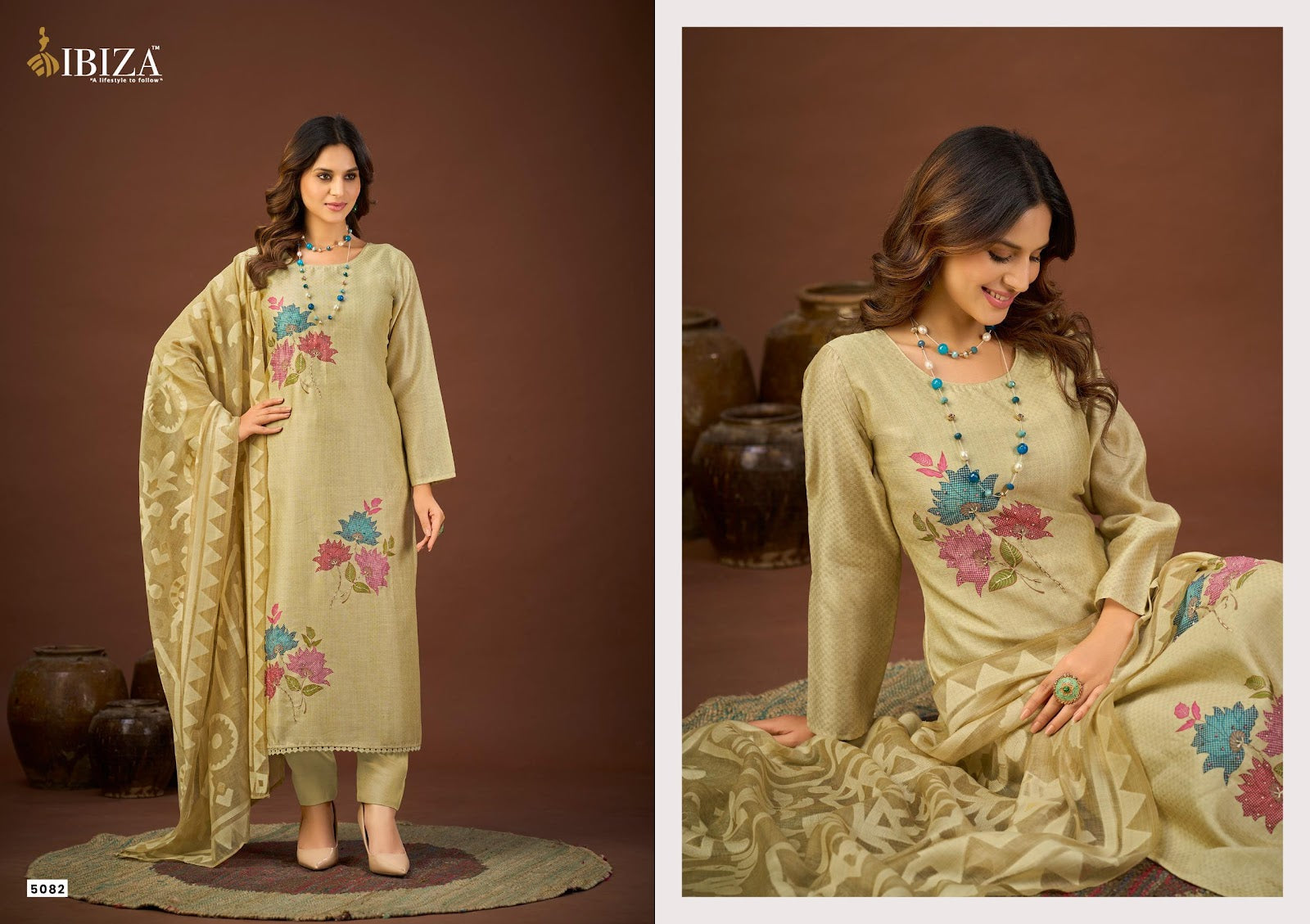 Malisa Ibiza Organic Cotton Pant Style Suits Exporter Ahmedabad