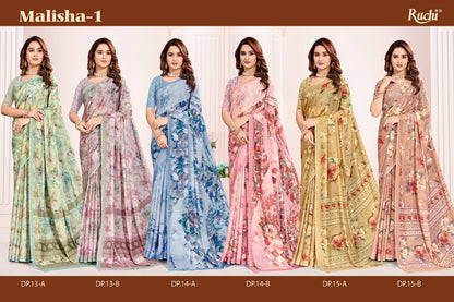 Malisha Ruchi Silk Georgette Sarees Wholesale Price