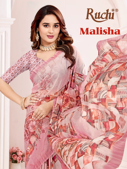 Malisha Ruchi Silk Georgette Sarees Wholesale Price