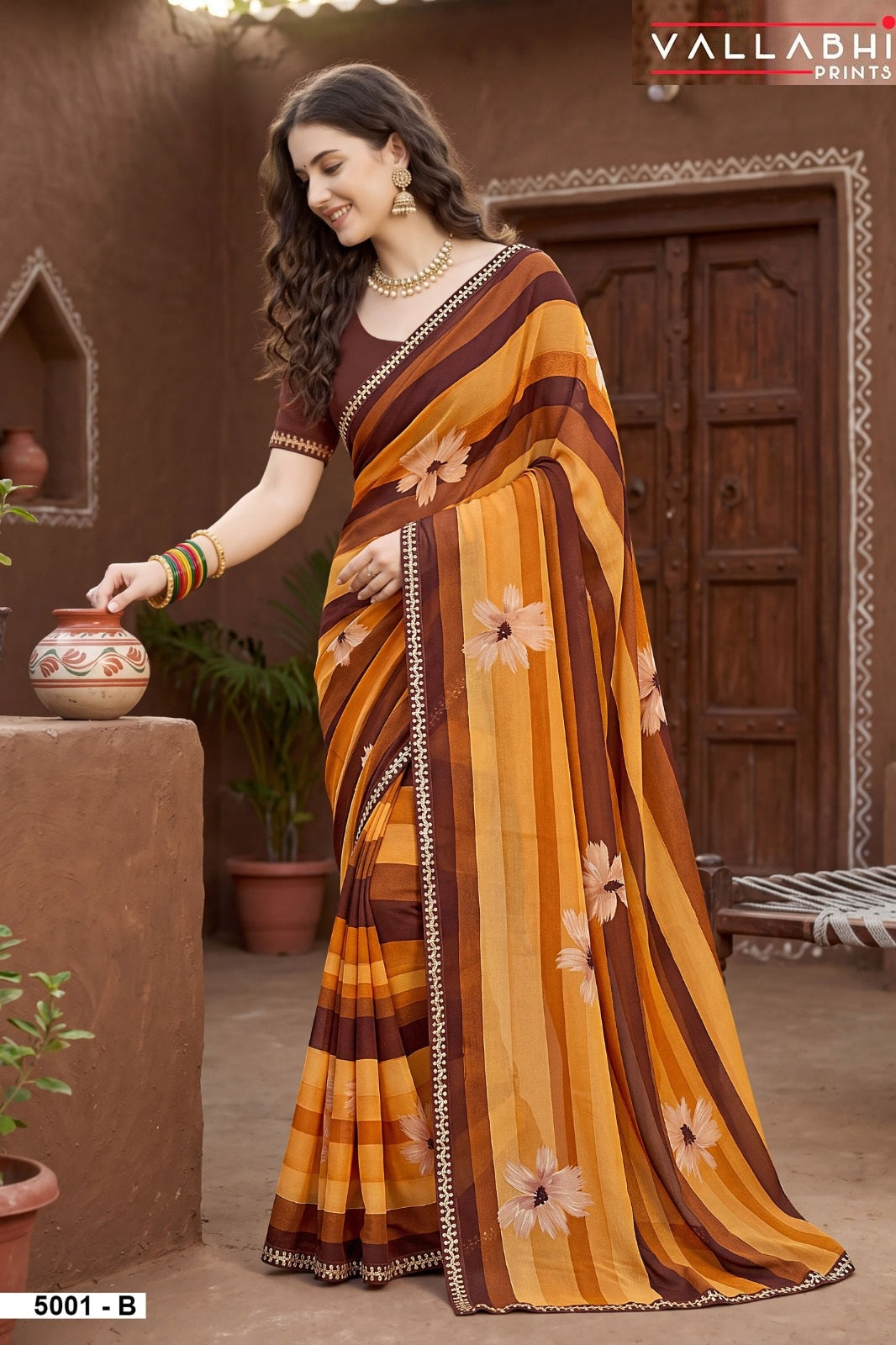 Malisha Vol 5 Vallabhi Prints Weightless Sarees Wholesaler Ahmedabad