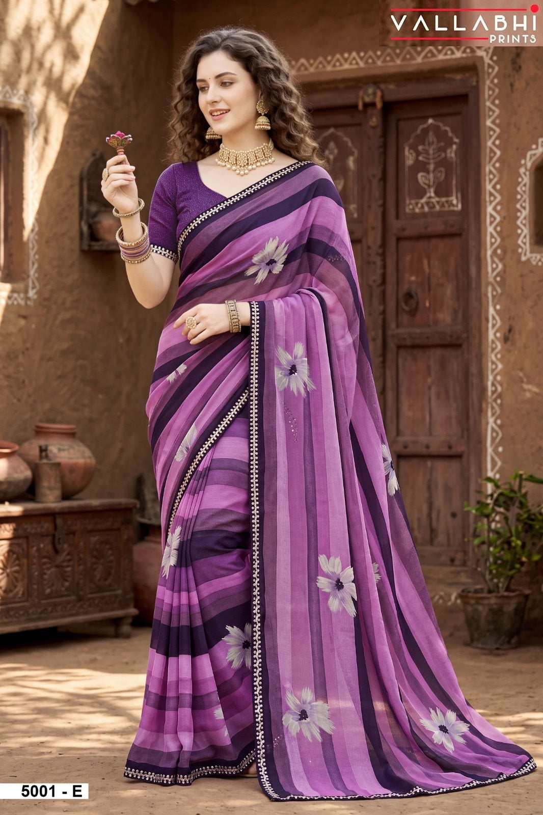 Malisha Vol 5 Vallabhi Prints Weightless Sarees Wholesaler Ahmedabad
