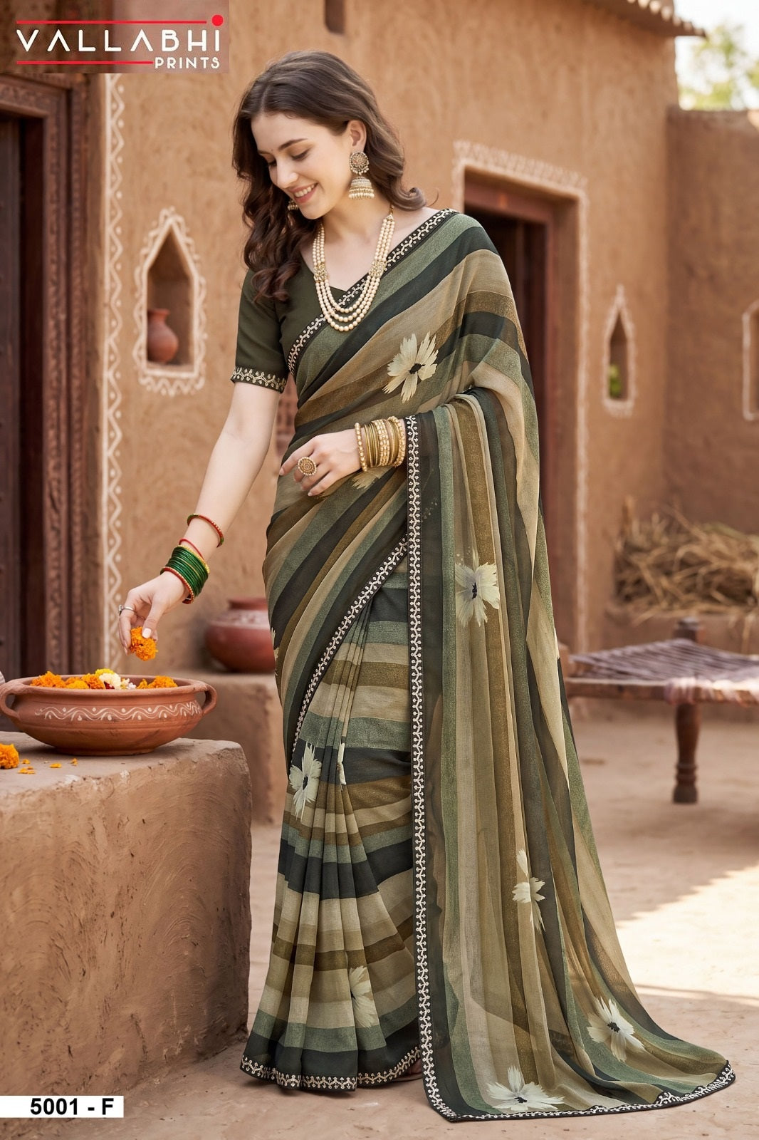 Malisha Vol 5 Vallabhi Prints Weightless Sarees Wholesaler Ahmedabad
