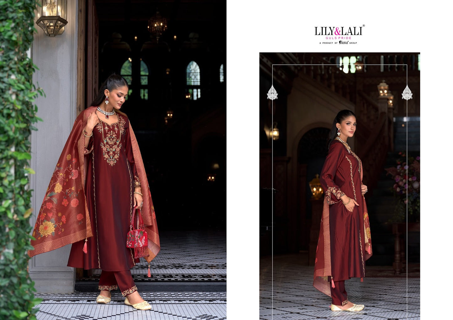 Malkana Lily Lali Viscose Silk Readymade Pant Style Suits Exporter
