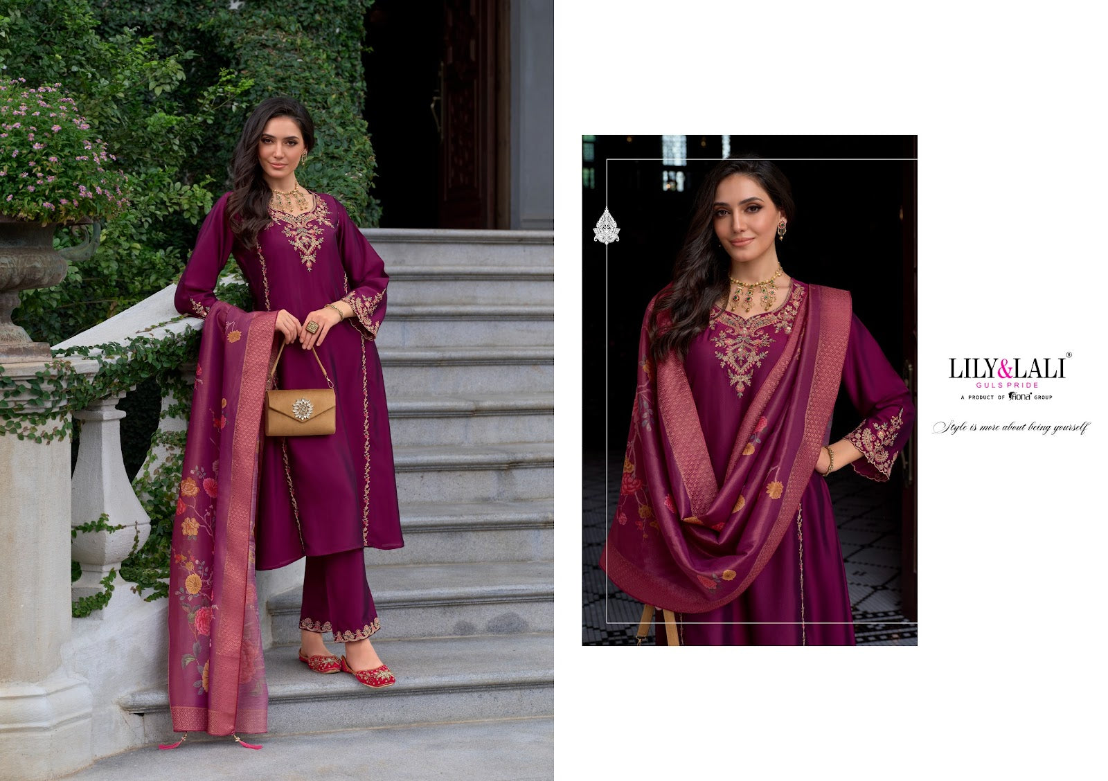 Malkana Lily Lali Viscose Silk Readymade Pant Style Suits Exporter