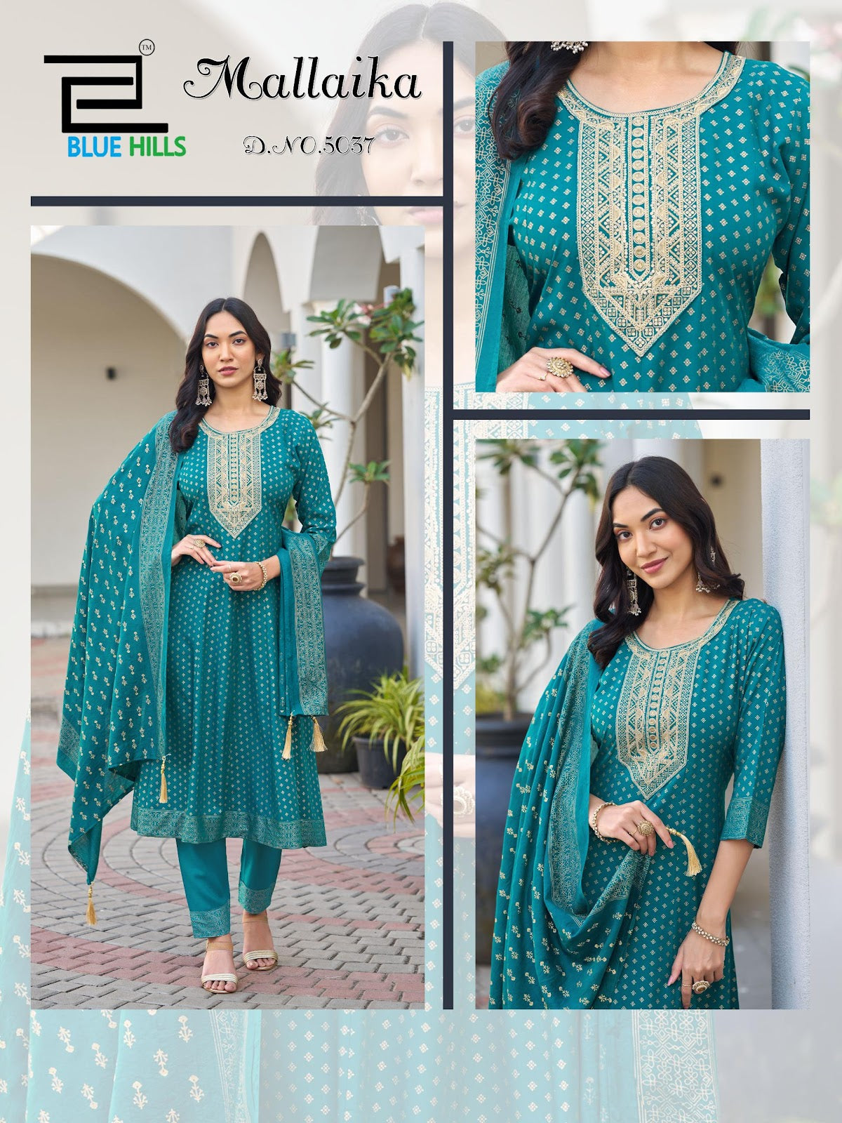 Mallaika Blue Hills Rayon 14Kg Readymade Anarkali Suits Manufacturer