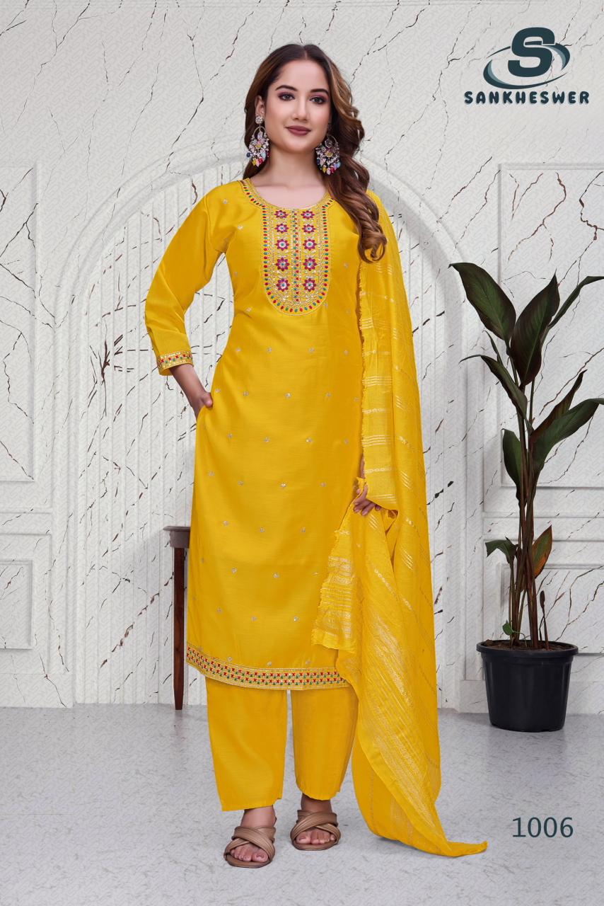 Mallbarry Vol 1 Sankheswer Roman Silk Readymade Pant Style Suits Manufacturer India