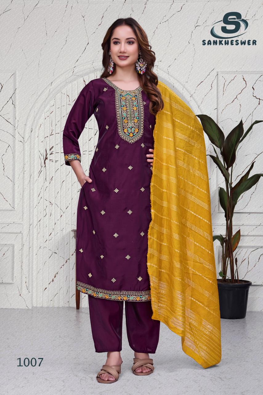 Mallbarry Vol 1 Sankheswer Roman Silk Readymade Pant Style Suits Manufacturer India
