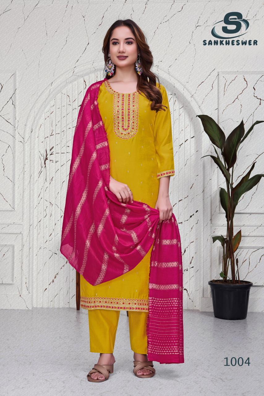 Mallbarry Vol 1 Sankheswer Roman Silk Readymade Pant Style Suits Manufacturer India