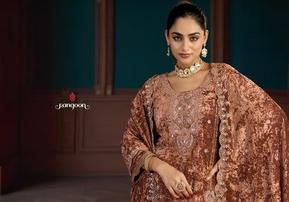Mallika Rangoon Makhmal Readymade Velvet Suits Wholesale Price