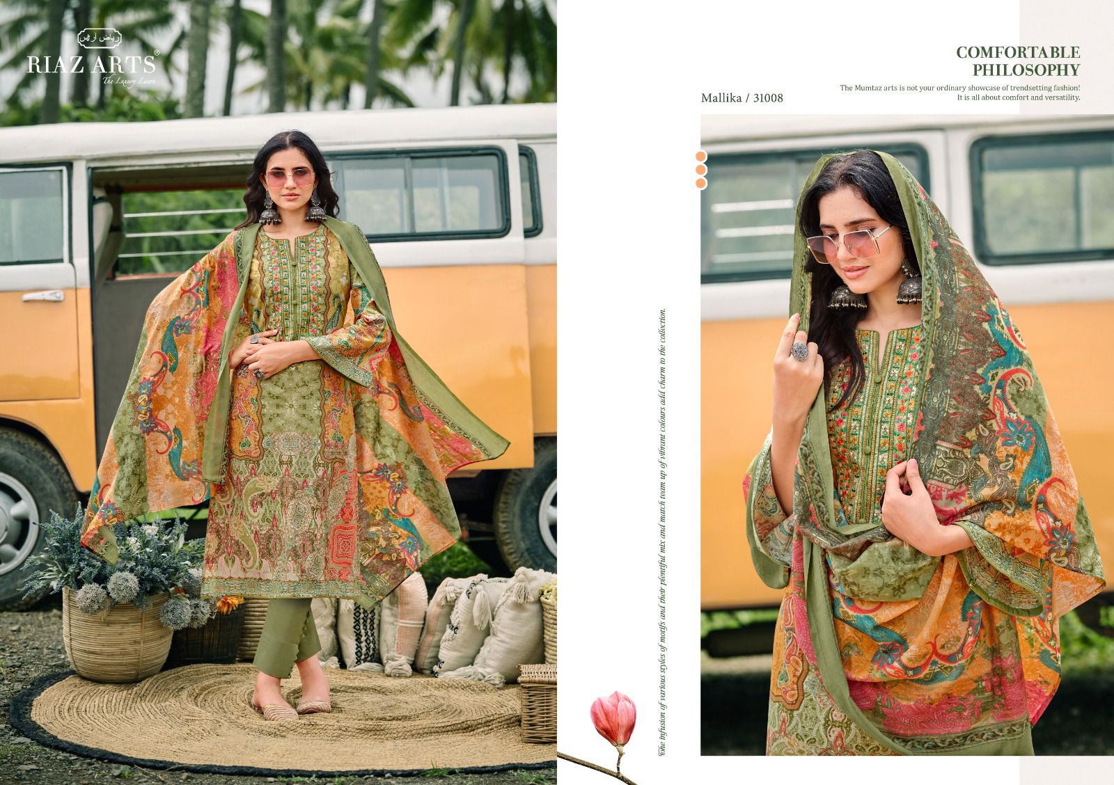 Mallika Riaz Art Lawn Karachi Salwar Suits Manufacturer Gujarat