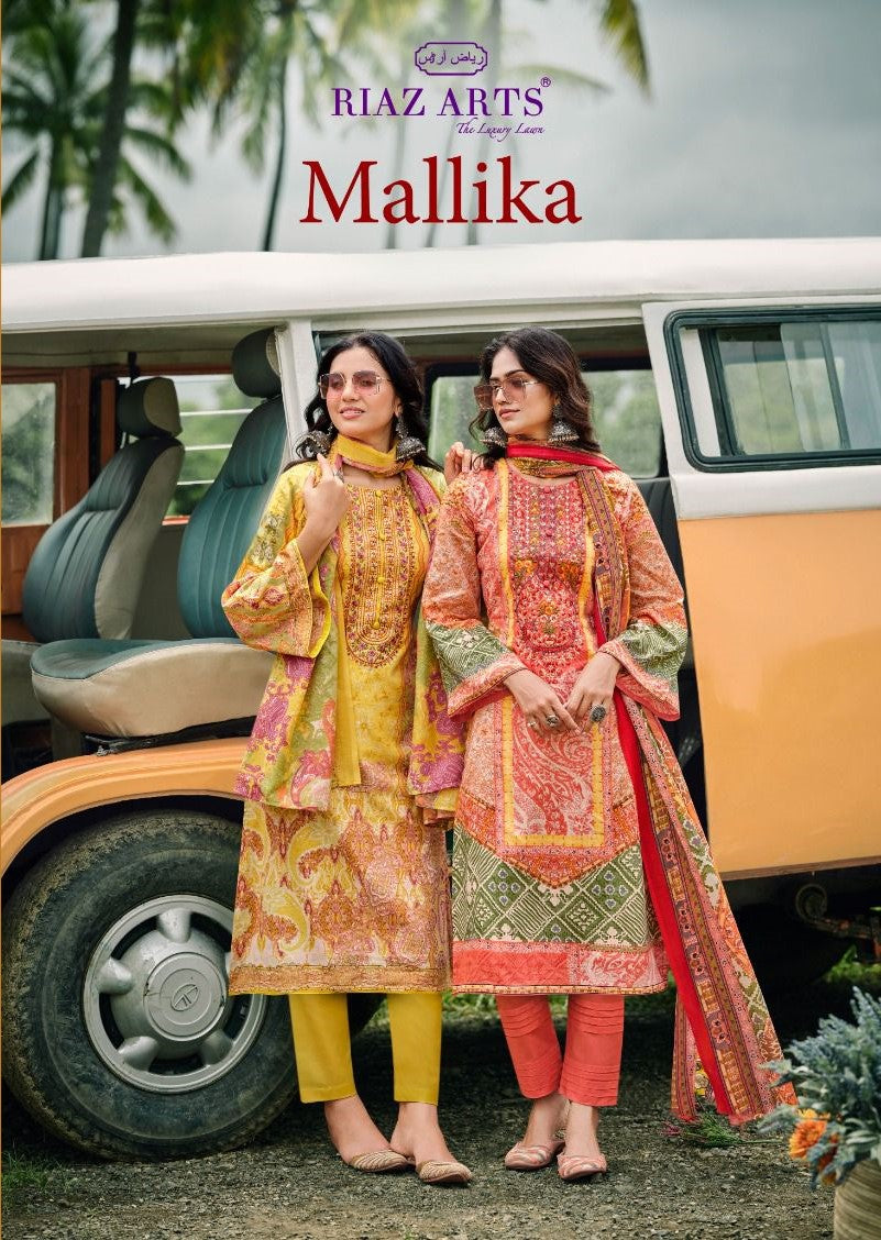 Mallika Riaz Art Lawn Karachi Salwar Suits Manufacturer Gujarat
