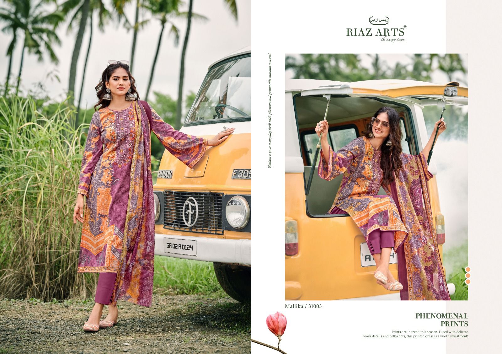 Mallika Riaz Art Lawn Karachi Salwar Suits Manufacturer Gujarat