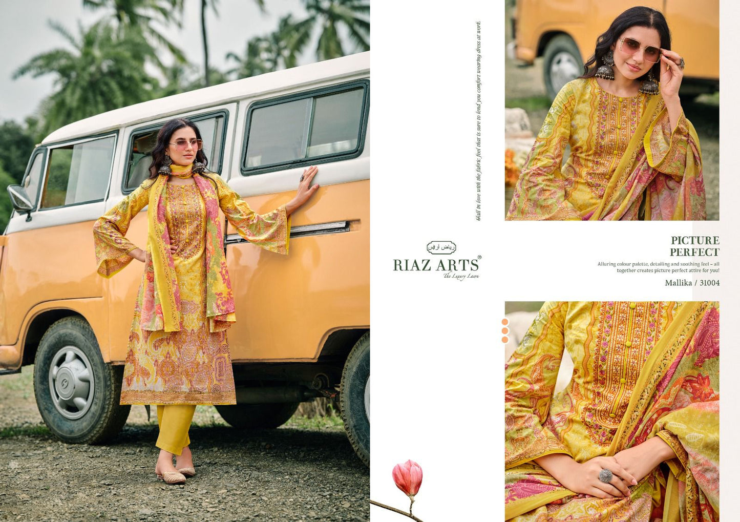 Mallika Riaz Art Lawn Karachi Salwar Suits Manufacturer Gujarat