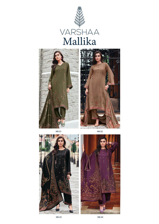 Mallika Varsha Fashions Viscose Muslin Plazzo Style Suits Supplier