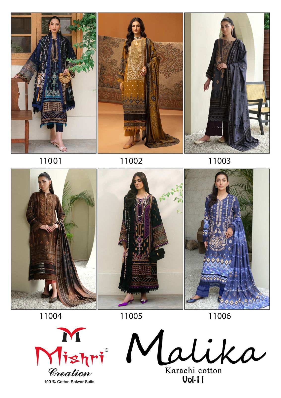 Mallika Vol 11 Mishri Cotton Karachi Salwar Suits Supplier Ahmedabad