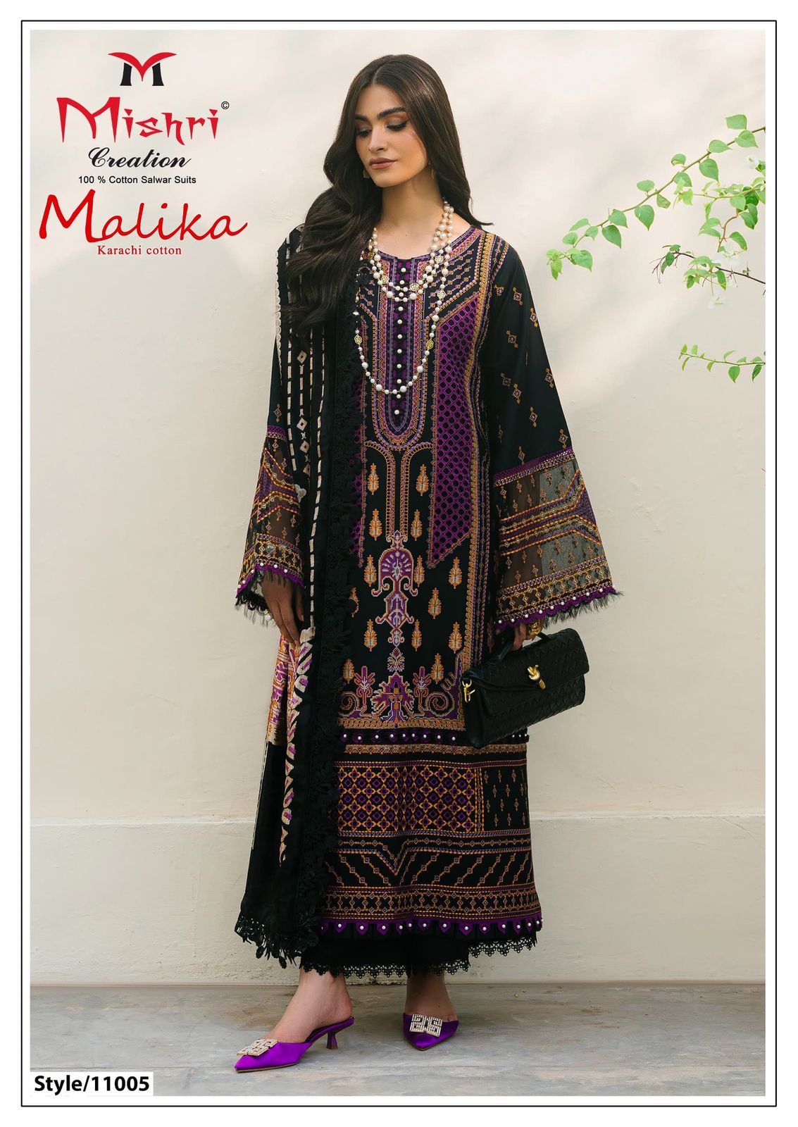 Mallika Vol 11 Mishri Cotton Karachi Salwar Suits Supplier Ahmedabad