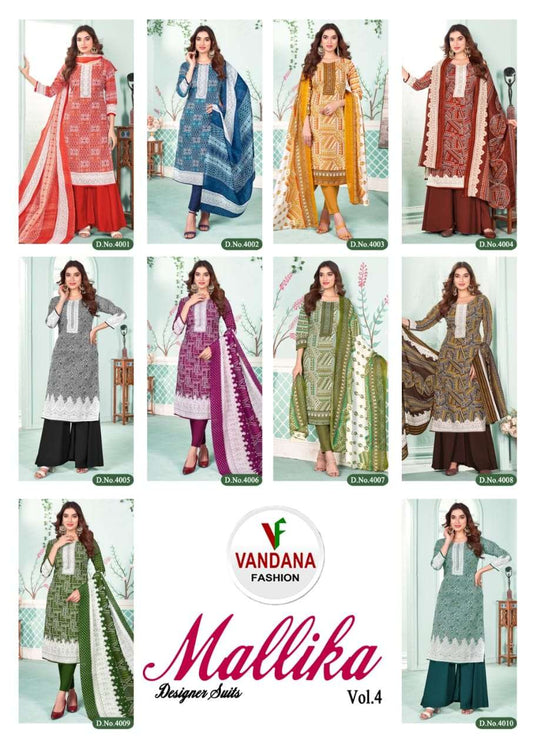 Mallika Vol 4 Vandana Cotton Dress Material Manufacturer Ahmedabad
