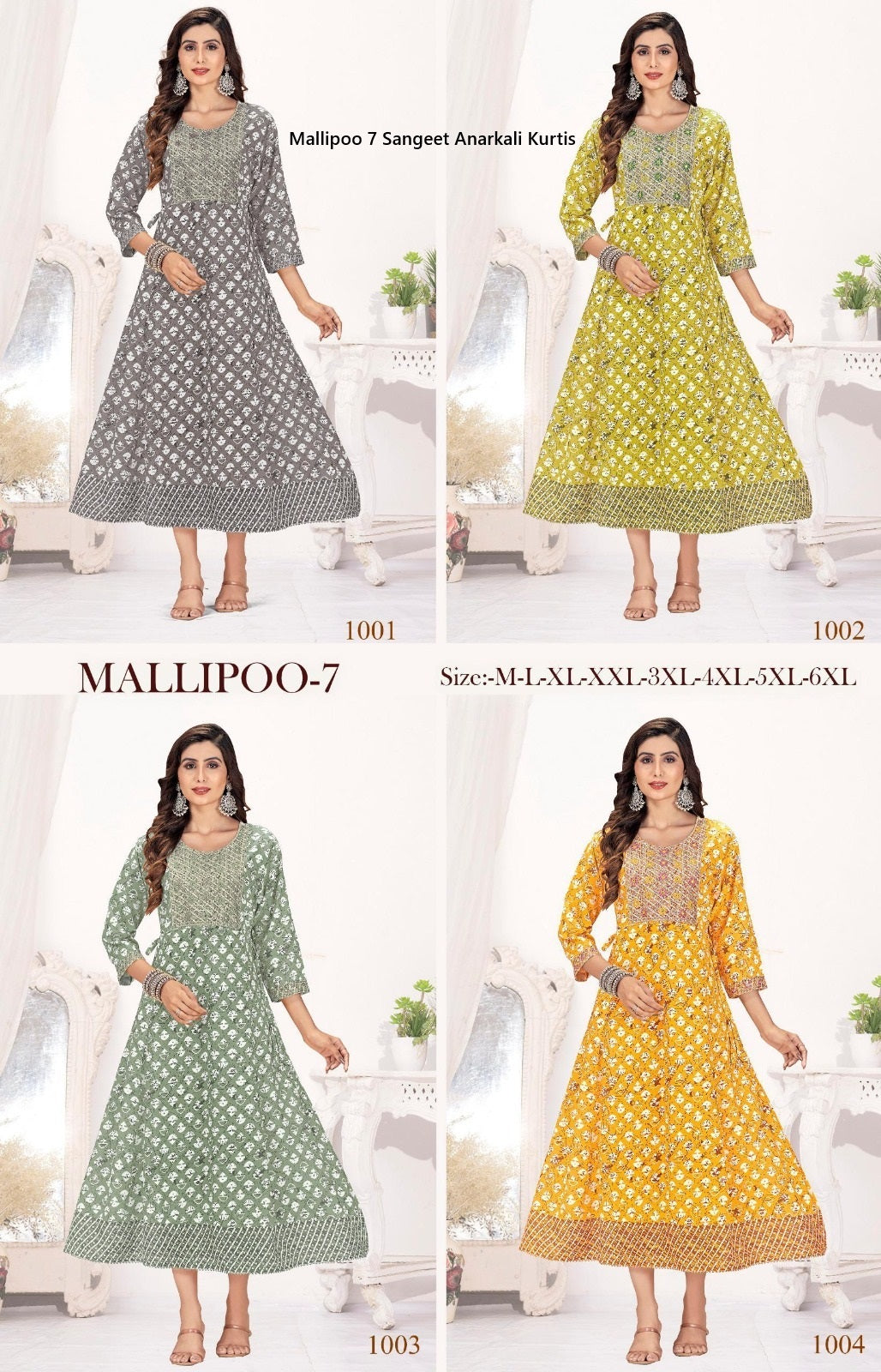 Mallipoo 7 Sangeet Rayon Anarkali Kurtis Wholesale Price