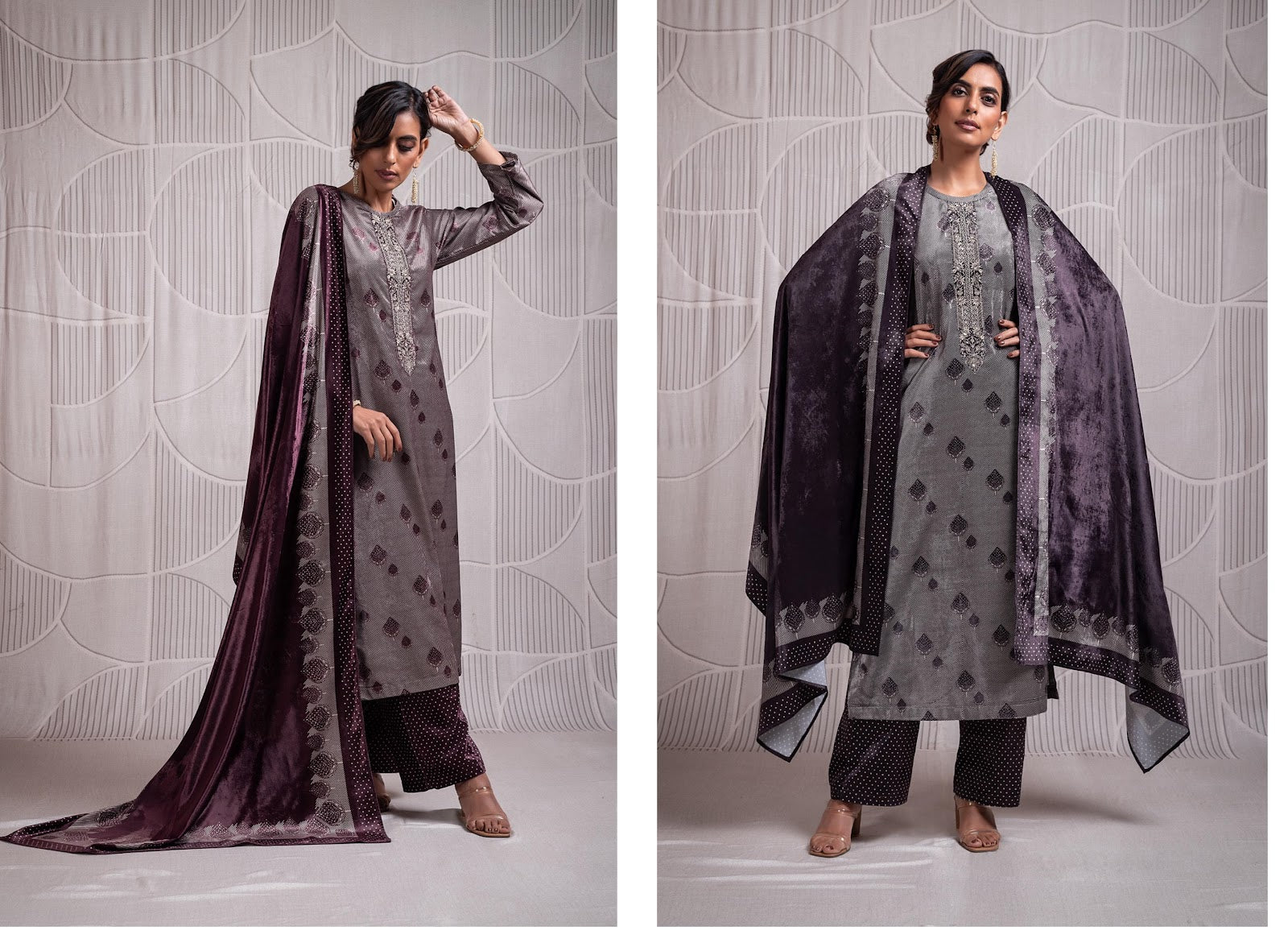 Mallor Naariti Velvet Suits Wholesaler Ahmedabad