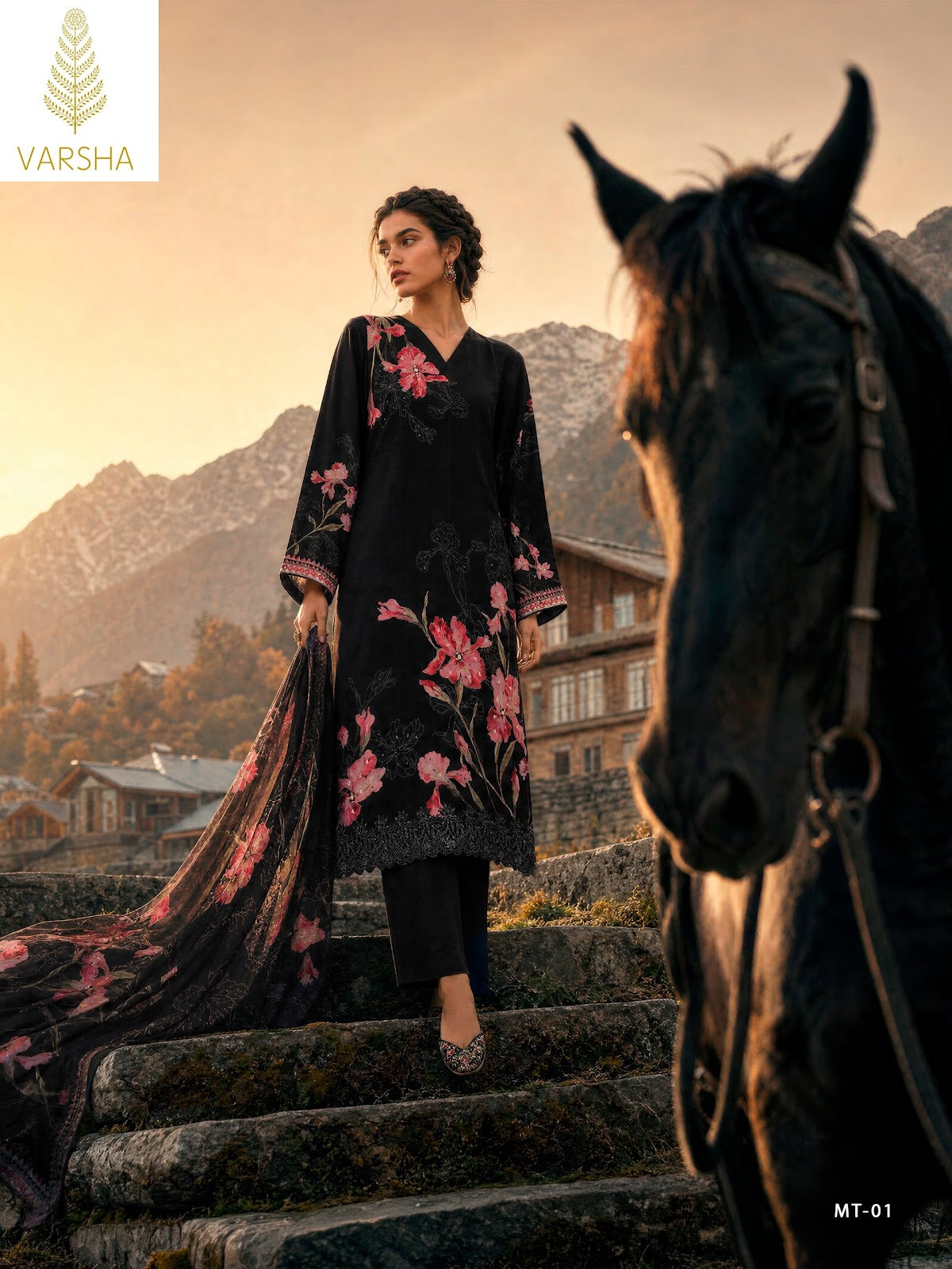 Malta Varshaa Viscose Muslin Pant Style Suits Exporter Ahmedabad