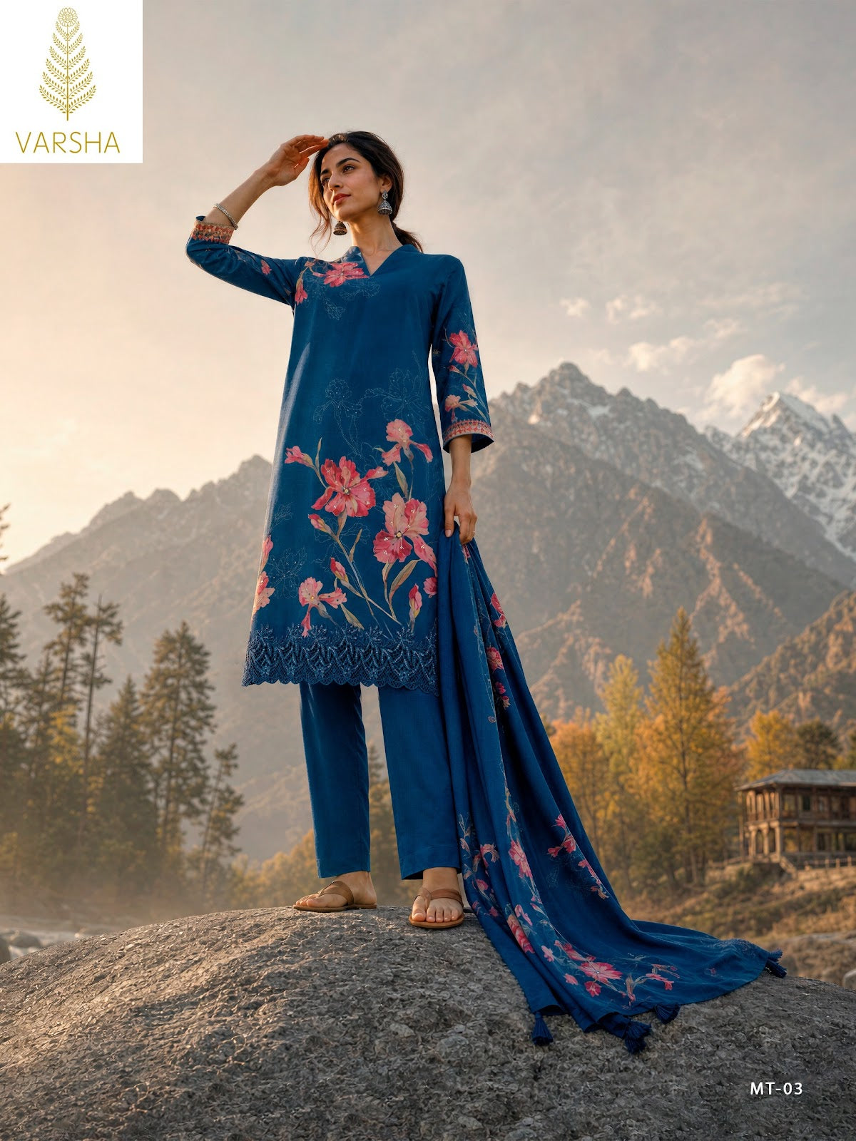 Malta Varshaa Viscose Muslin Pant Style Suits Exporter Ahmedabad