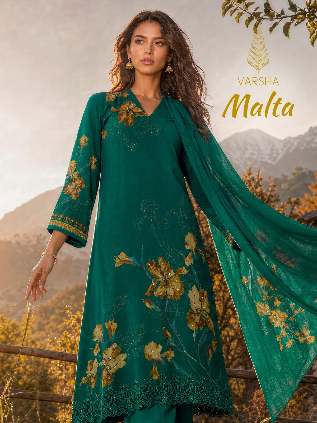 Malta Varshaa Viscose Muslin Pant Style Suits Exporter Ahmedabad
