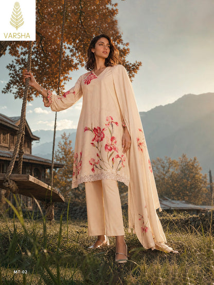 Malta Varshaa Viscose Muslin Pant Style Suits Exporter Ahmedabad