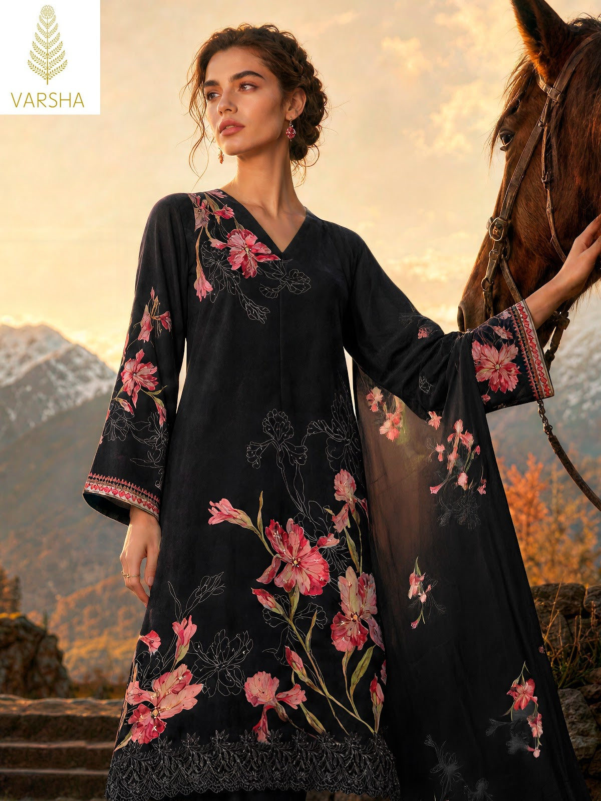 Malta Varshaa Viscose Muslin Pant Style Suits Exporter Ahmedabad