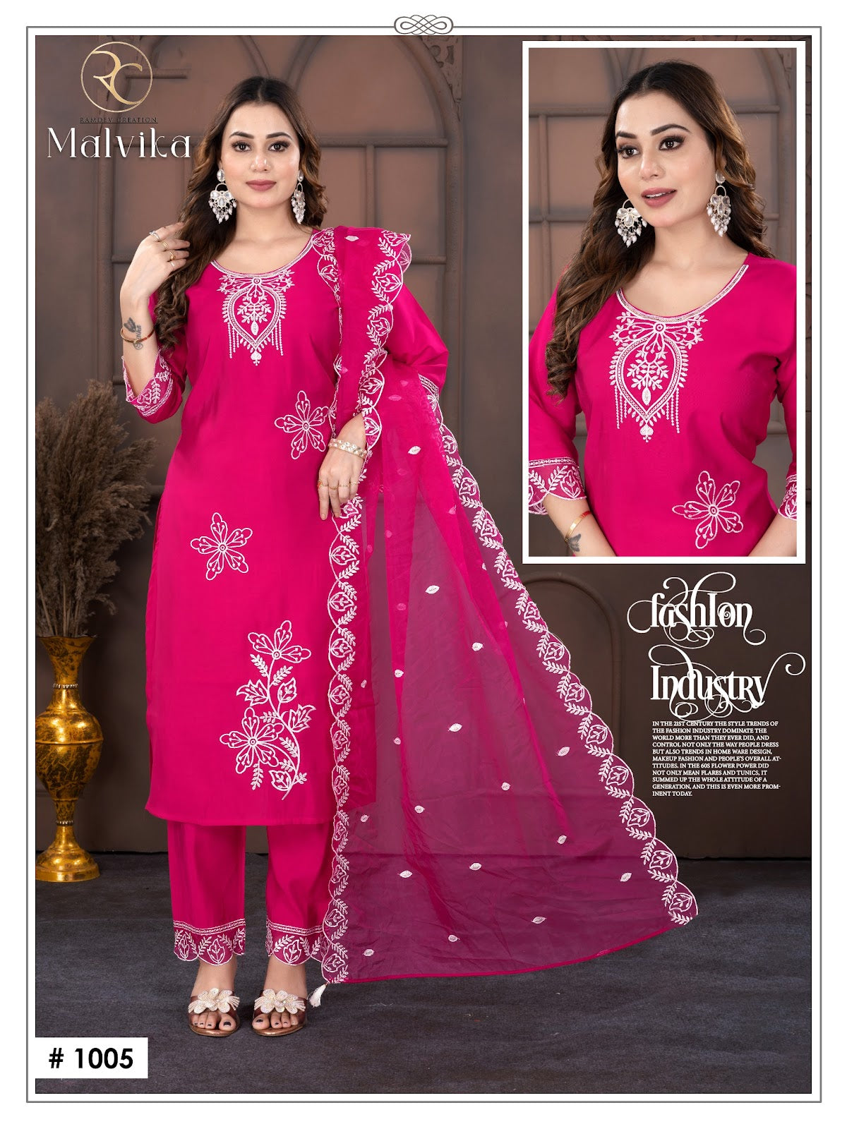 Malvika Vol 1 Ramdev Creation Roman Silk Readymade Pant Style Suits Manufacturer