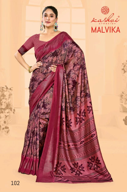 Malvika Vol 1 Kashvi Creation Vichitra Sarees Manufacturer India