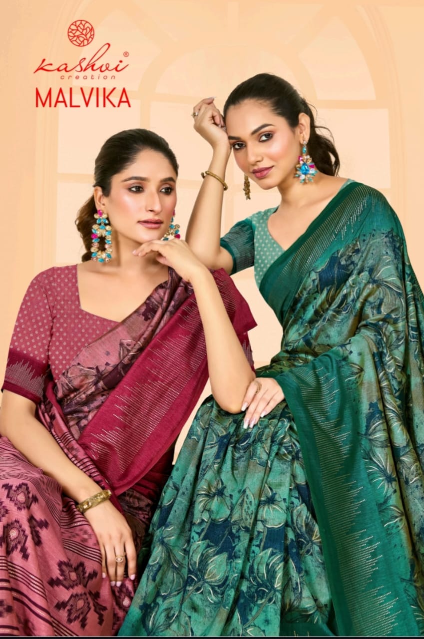 Malvika Vol 1 Kashvi Creation Vichitra Sarees Manufacturer India