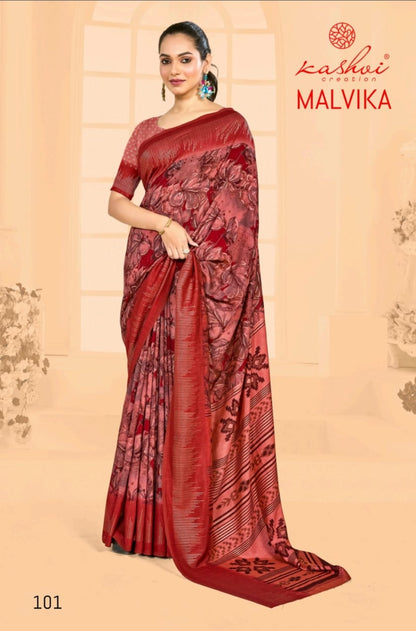 Malvika Vol 1 Kashvi Creation Vichitra Sarees Manufacturer India