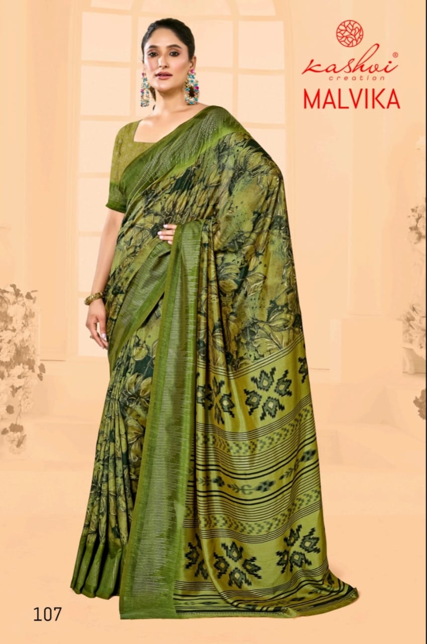 Malvika Vol 1 Kashvi Creation Vichitra Sarees Manufacturer India