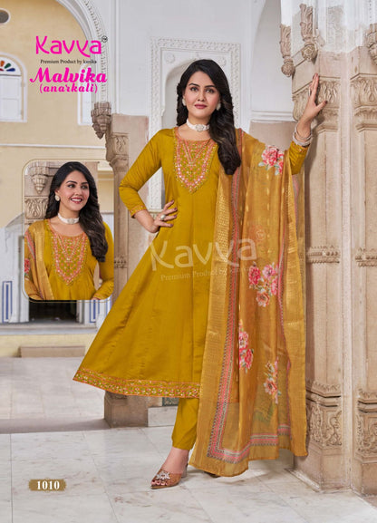 Malvika Vol 1 Kavya Roman Silk Readymade Anarkali Suits Wholesaler India