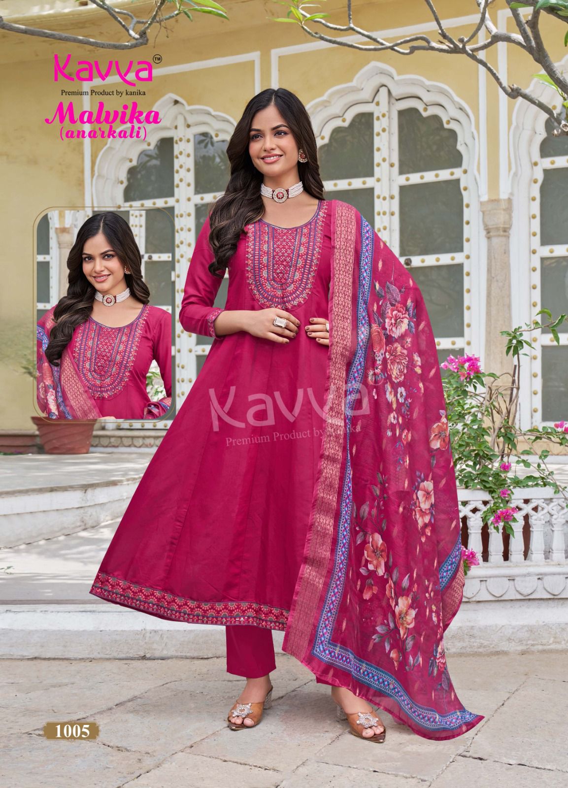 Malvika Vol 1 Kavya Roman Silk Readymade Anarkali Suits Wholesaler India