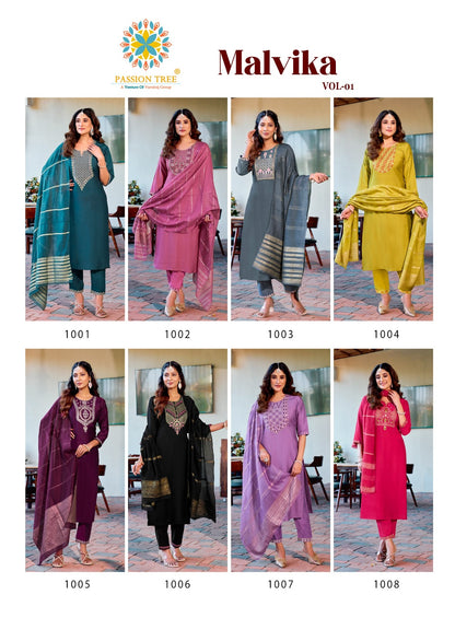 Malvika Vol 1 Passion Tree Vetican Silk Readymade Suits Exporter Gujarat