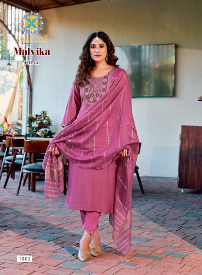 Malvika Vol 1 Passion Tree Vetican Silk Readymade Suits Exporter Gujarat