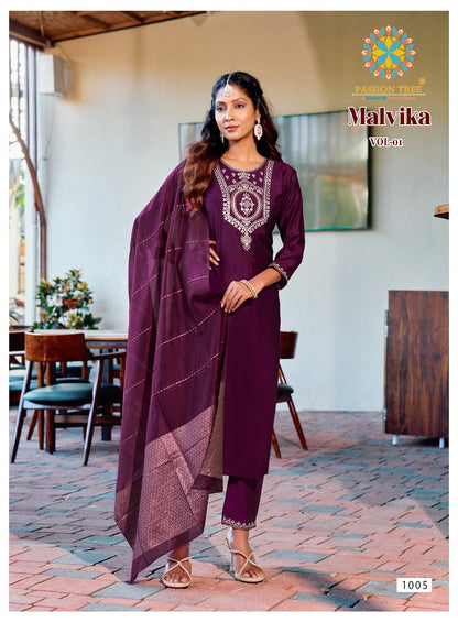 Malvika Vol 1 Passion Tree Vetican Silk Readymade Suits Exporter Gujarat