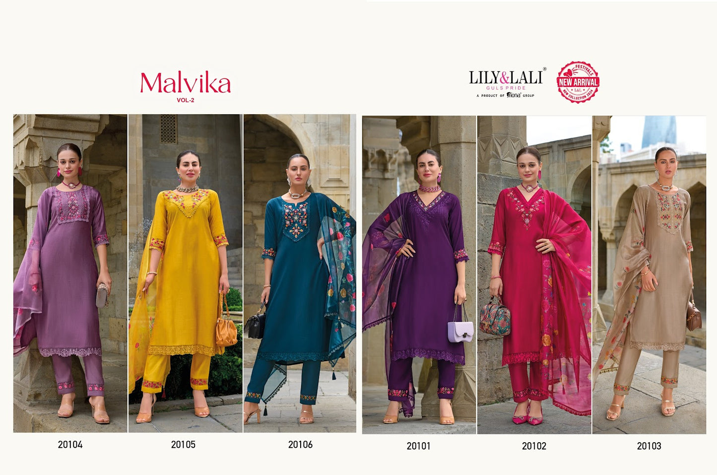 Malvika Vol 2 Lily Lali Viscose Readymade Pant Style Suits Supplier Gujarat